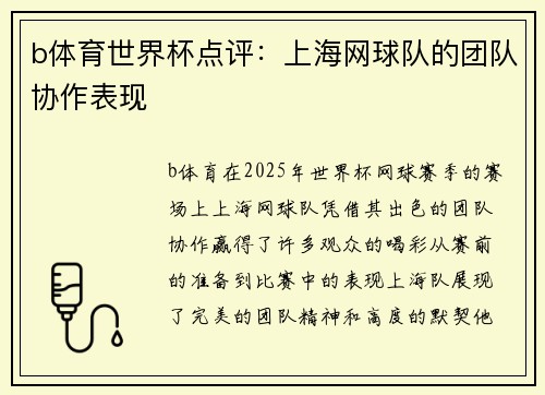 b体育世界杯点评：上海网球队的团队协作表现